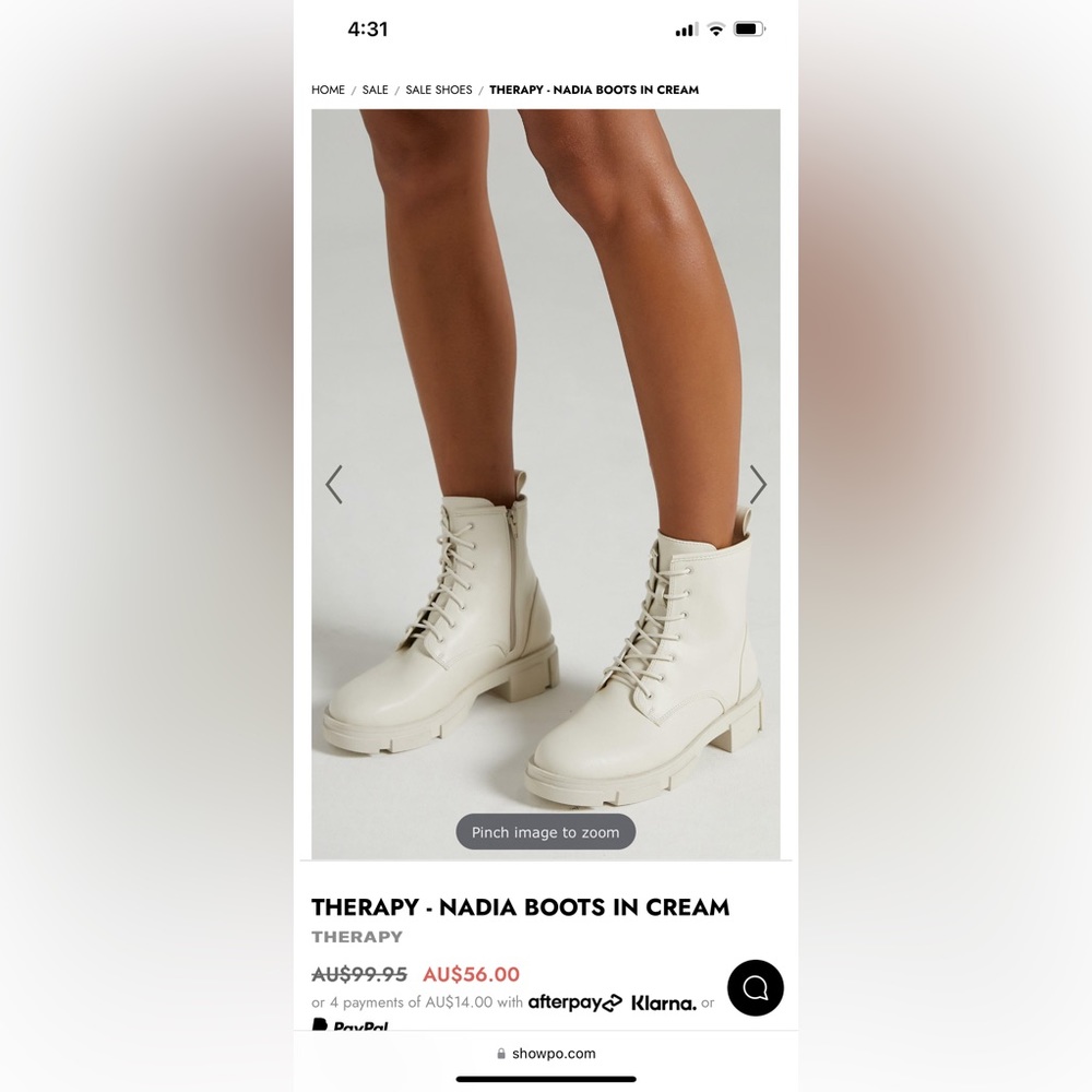 Therapy - “Nadia” boots in color cream
